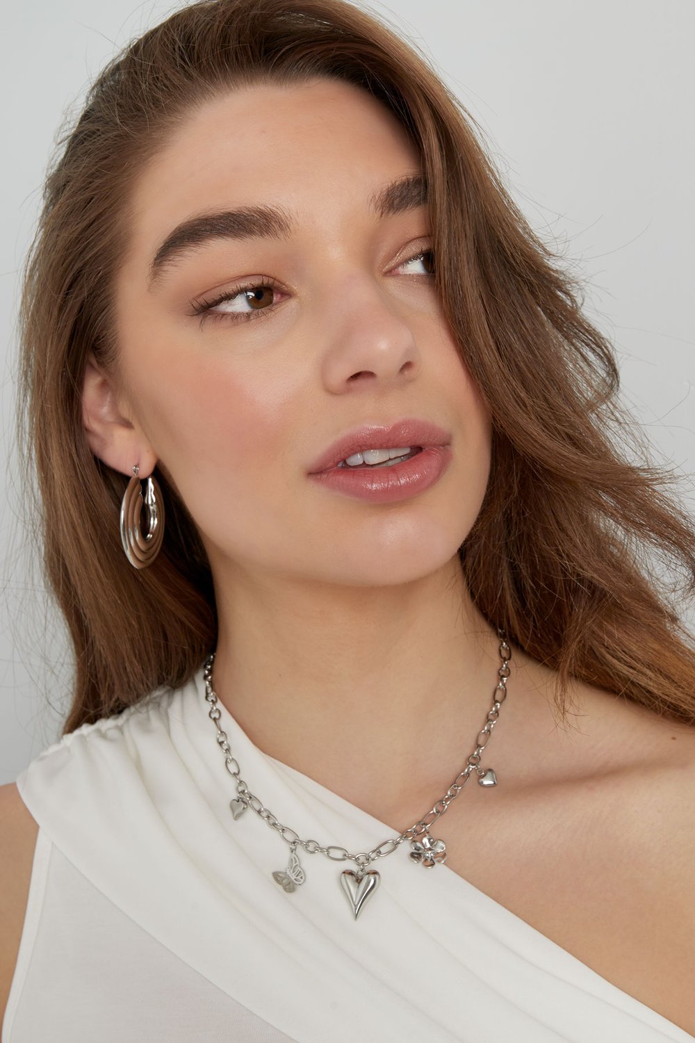 Natural love charm necklace - Silver Color color h5Picture4